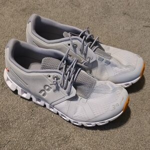 On Running Gray Athletic Shoes with Mesh Design